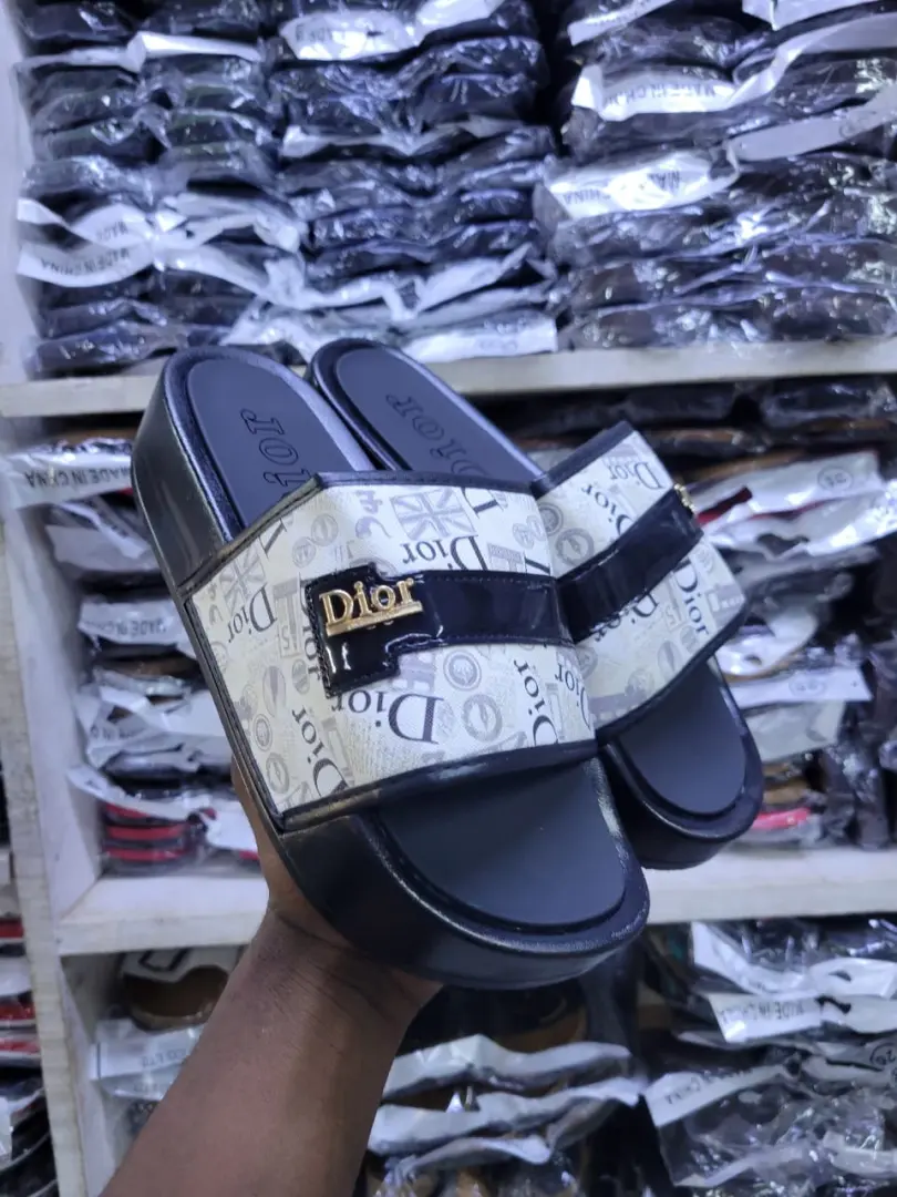 Dior Style Platform Slide Sandals
