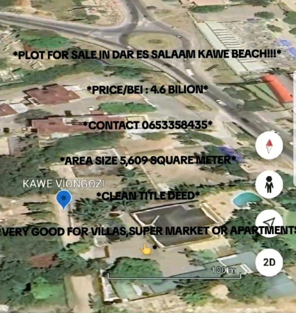 Beach Plot for Sale in Kawe Dar es Salaam (5,609 sqm)