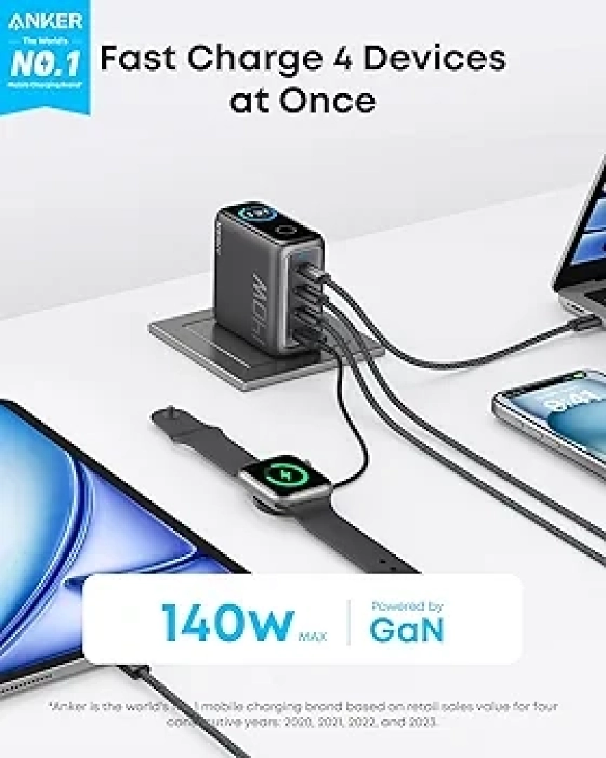 Anker 140W 4-Port PD 3.1 USB-C Charger thumbnail 3