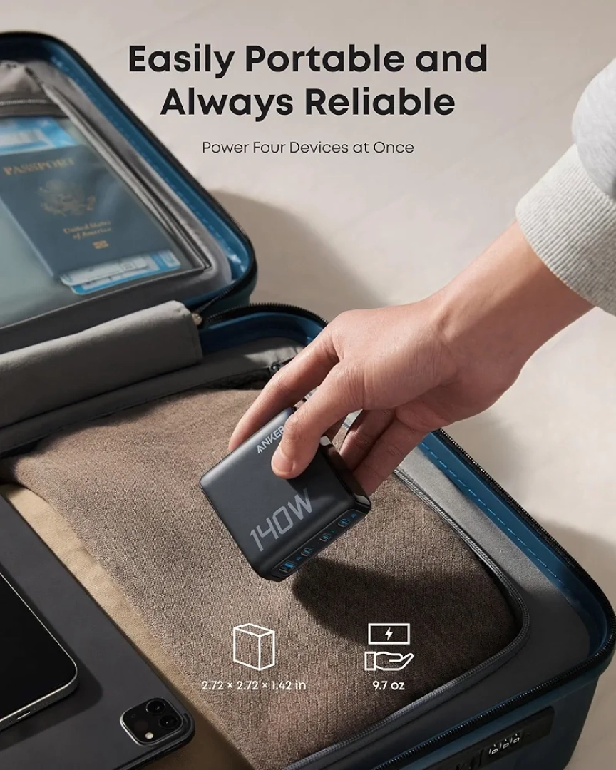 Anker 140W 4-Port PD 3.1 USB-C Charger thumbnail 5