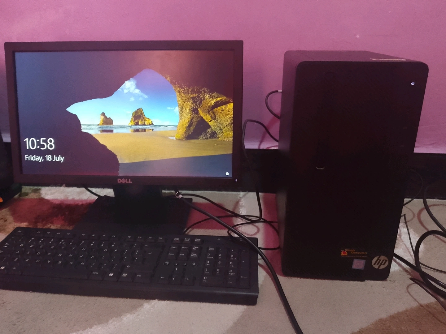 Desktop Computer Full Set (Dell Monitor, HP Tower) thumbnail 2