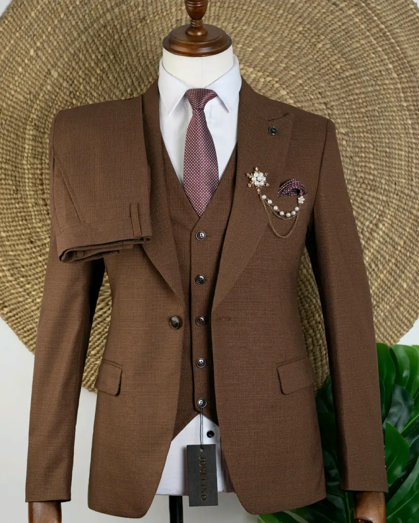 Brown Three-Piece Heavy Cotton Suit