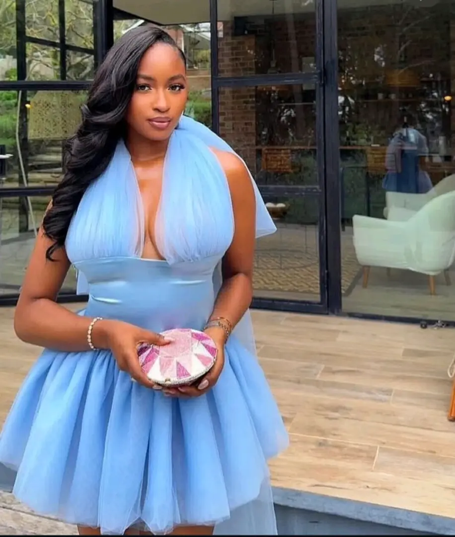 Short Light Blue Party Dress thumbnail 3