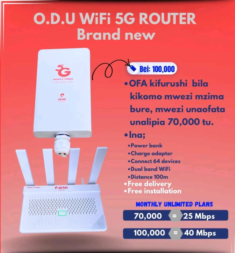 Airtel 5G Unlimited Router (ODU/IDU)