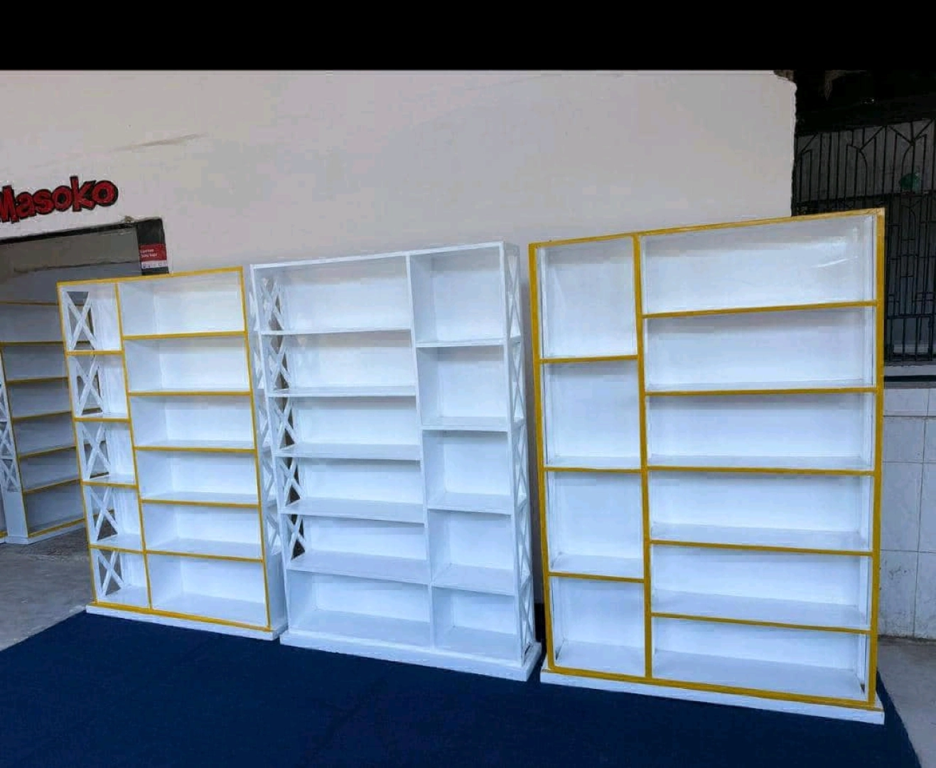 White and Yellow Wooden Shoerack (4x6 ft)