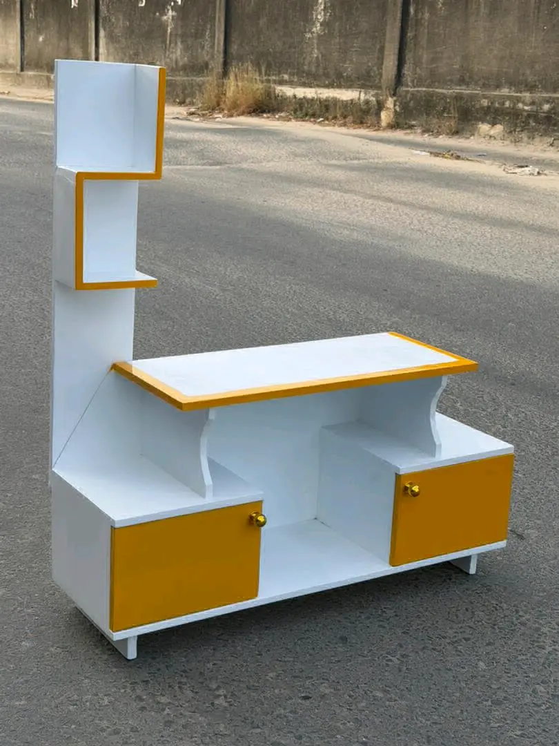 TV Stand/Entertainment Unit White & Yellow