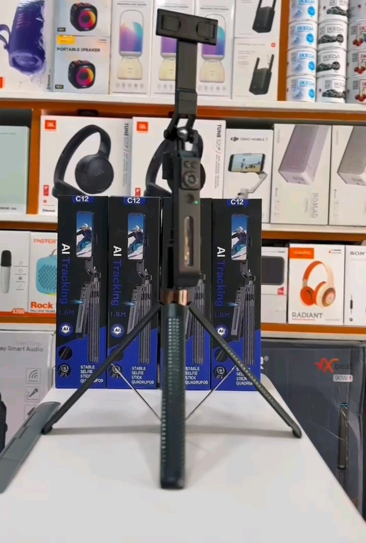 AI Tracking Selfie Stick Quadrupod C12