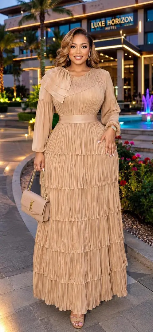 Miyaki Pleated Maxi Dress thumbnail 3