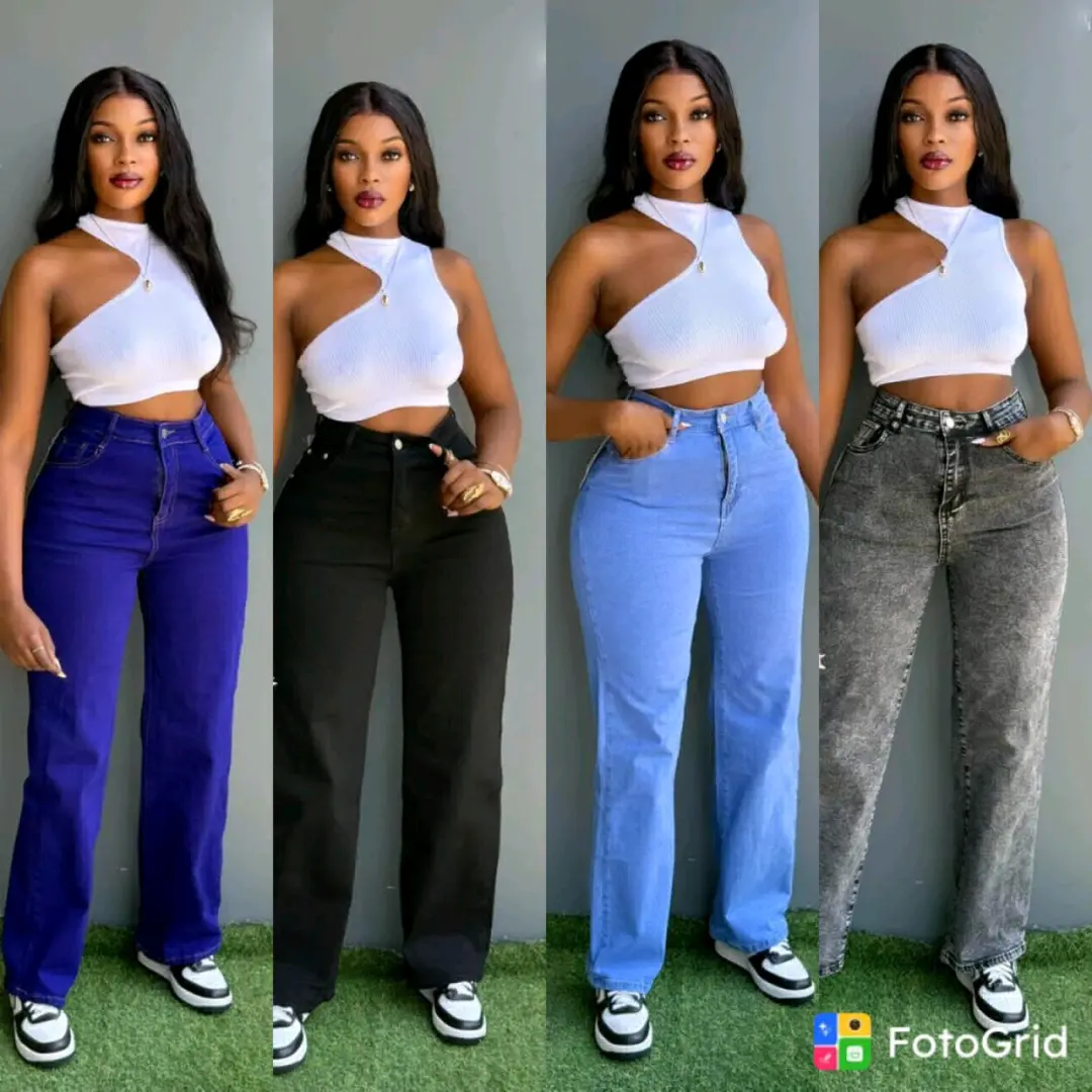 Ladies' High-Waisted Wide-Leg Jeans