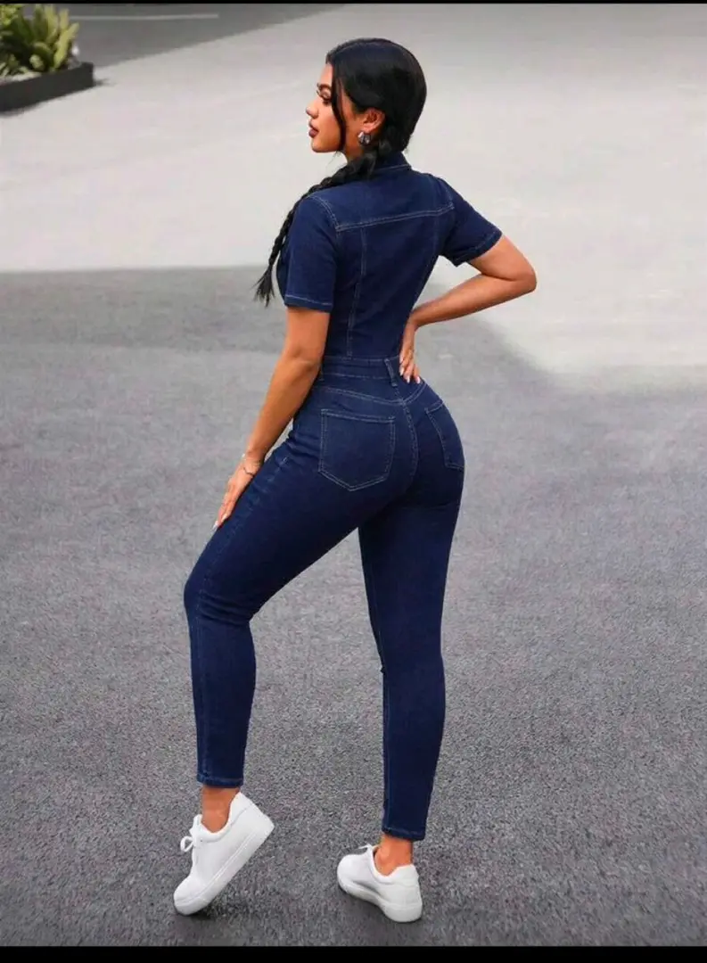 Blue Denim Jumpsuit for Women thumbnail 2