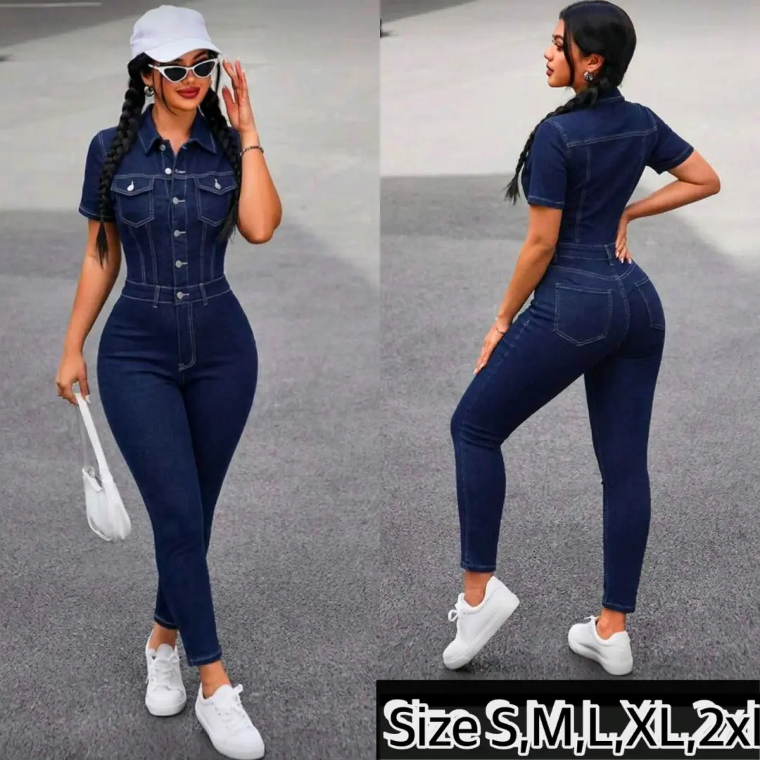 Blue Denim Jumpsuit for Women thumbnail 5