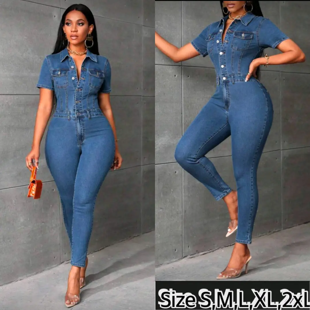 Blue Denim Jumpsuit for Women thumbnail 6