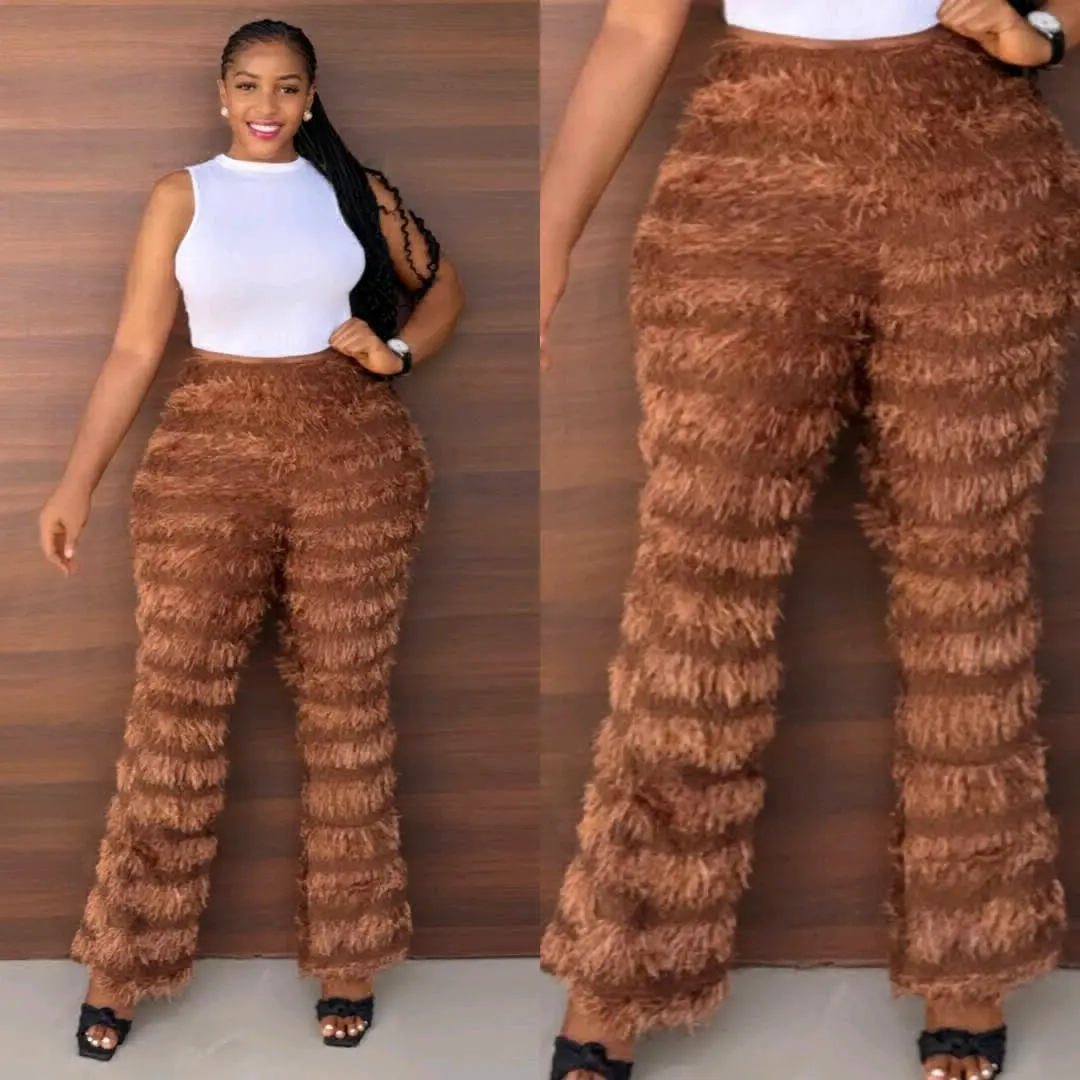 Fluffy Textured Trousers (Bwanga) thumbnail 8