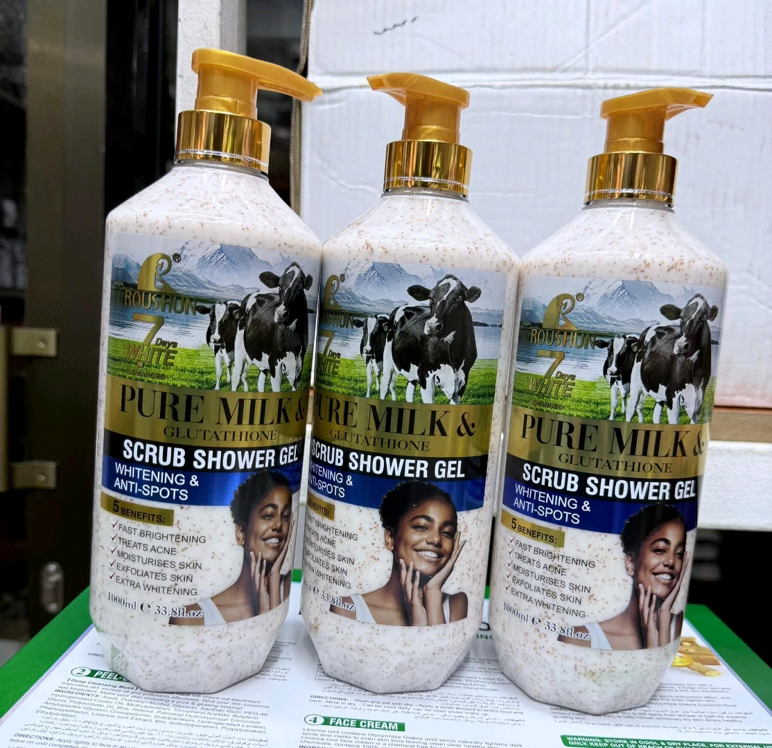 R'OUS WHITE Pure Milk & Glutathione Scrub Shower Gel