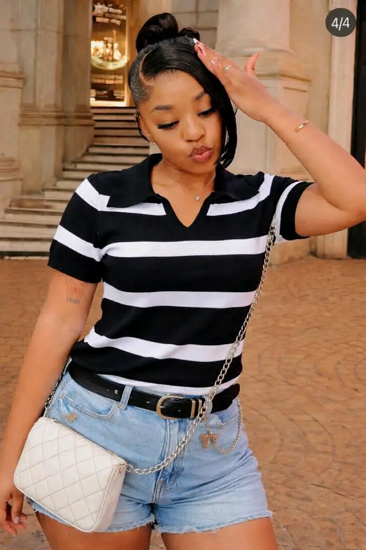Women's Striped Polo Blouses