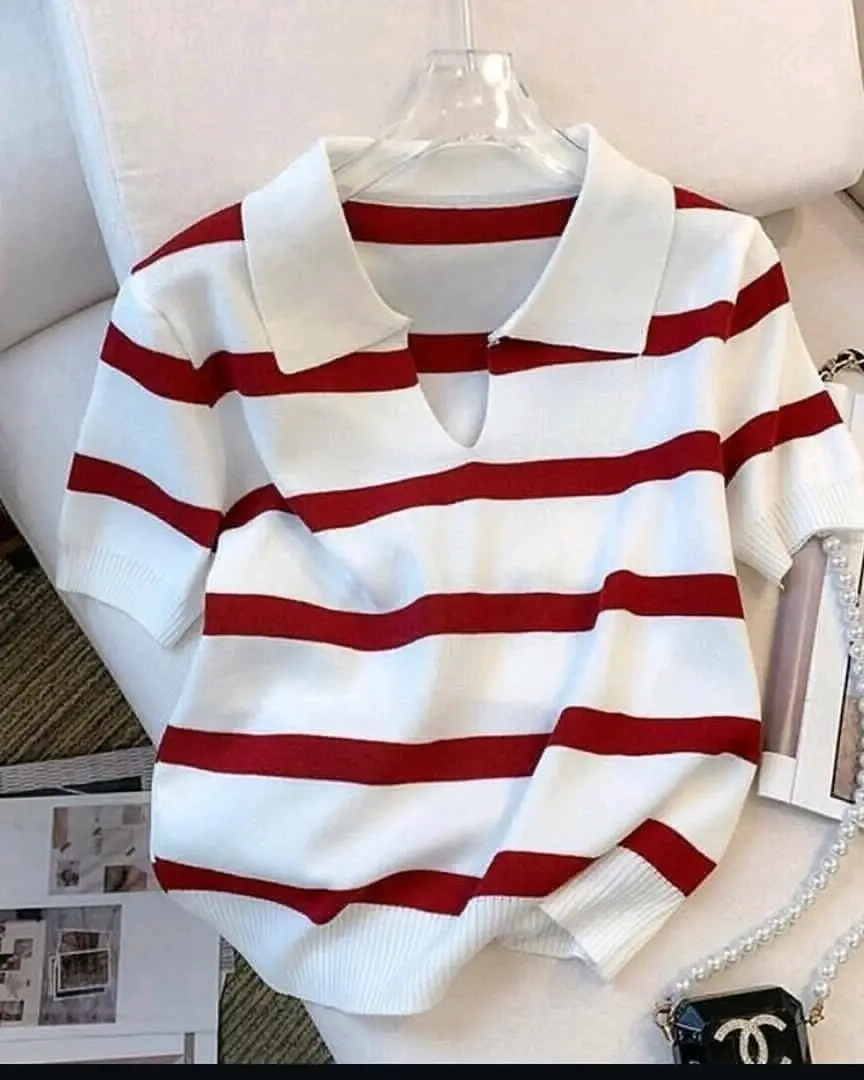 Women's Striped Polo Blouses thumbnail 6