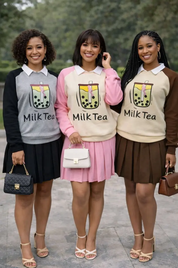 Milk Tea Themed Matching Outfits (Free Size)
