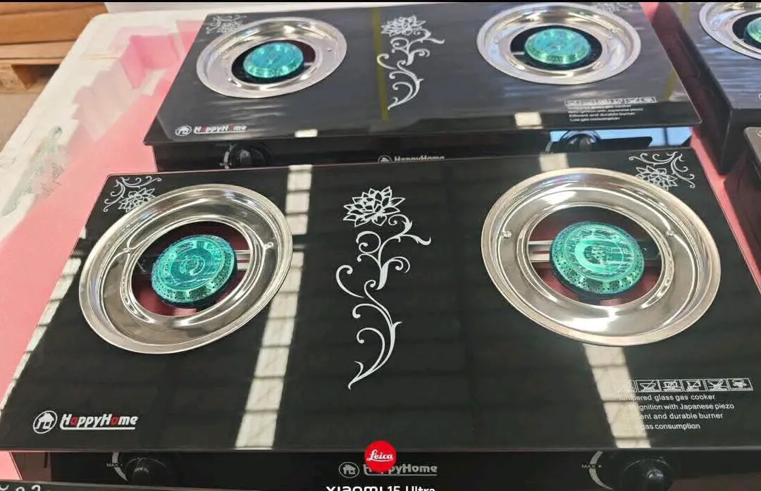 HappyHome 2-Burner Tempered Glass Gas Stove thumbnail 2
