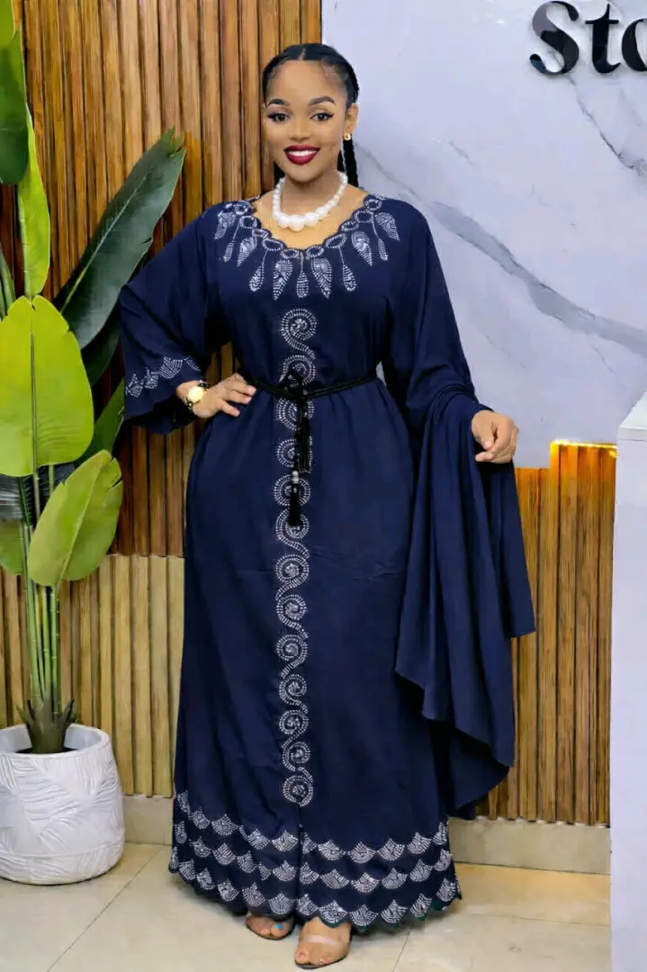 Abaya Dress Brown na Embroidery thumbnail 2