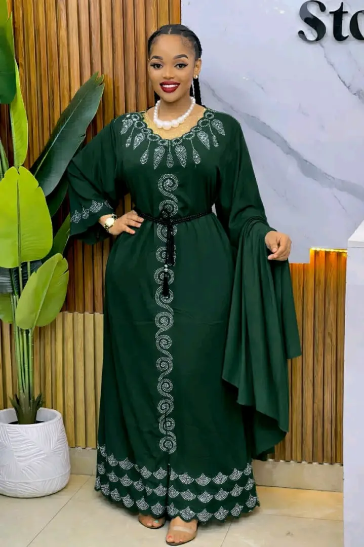 Abaya Dress Brown na Embroidery thumbnail 4