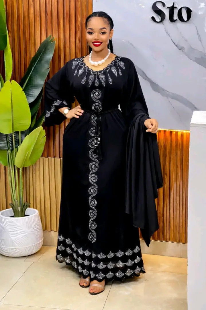 Abaya Dress Brown na Embroidery thumbnail 6