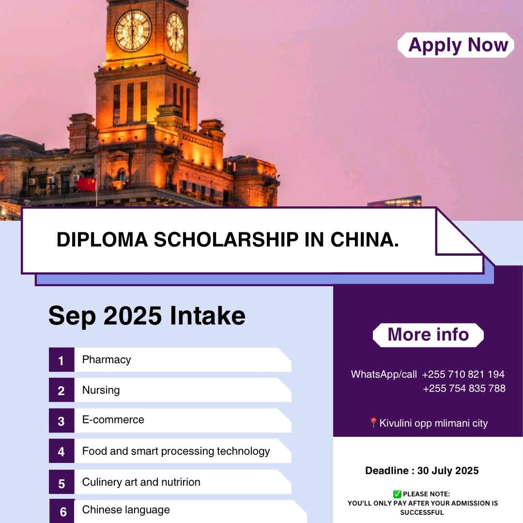 Diploma Scholarship in China - September 2025 Intake