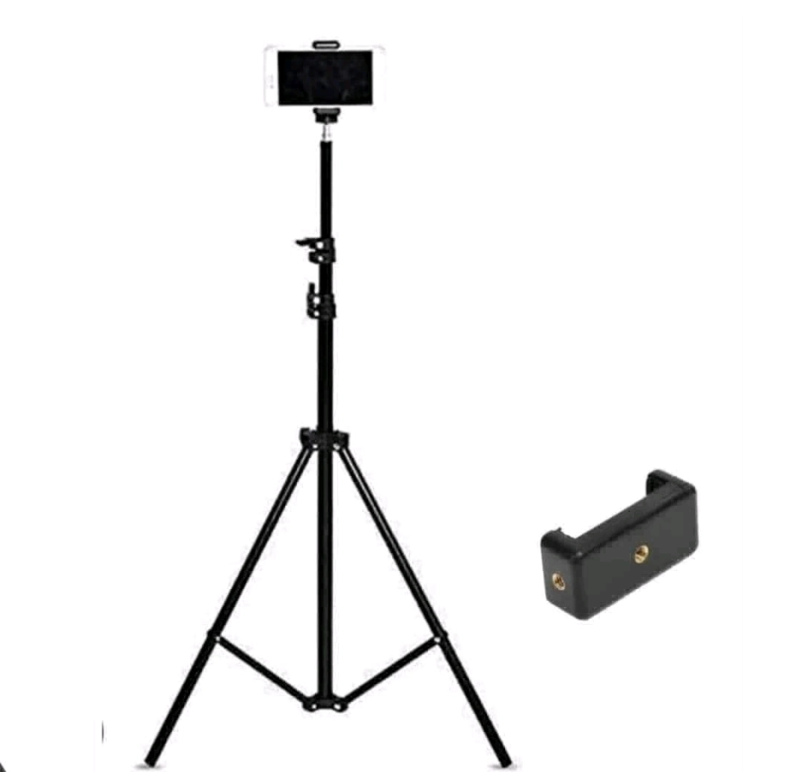 Black Camera Tripod Stand with Smartphone Holder