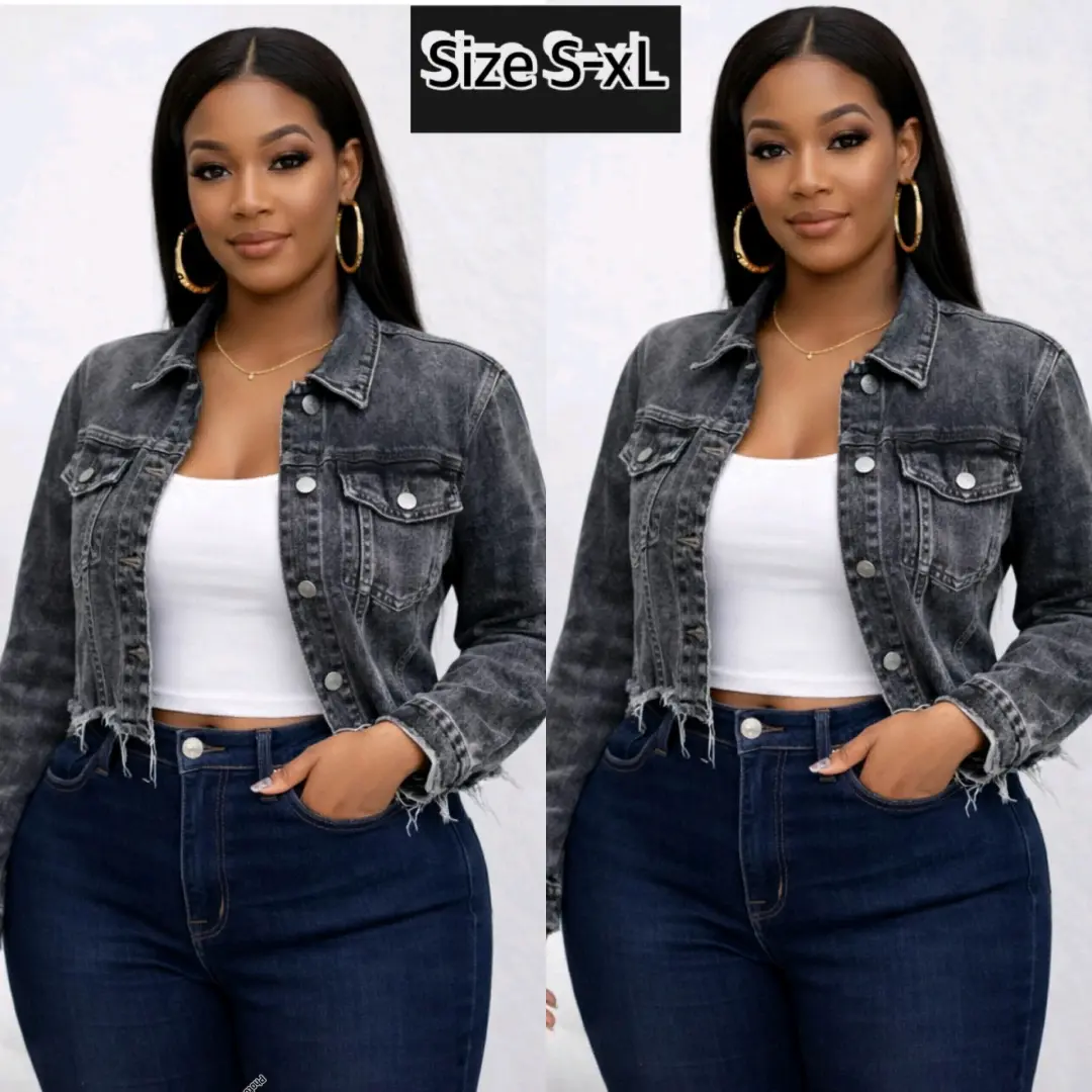 Koti Kali ya Jeans (Dark Blue Denim Jacket) thumbnail 4