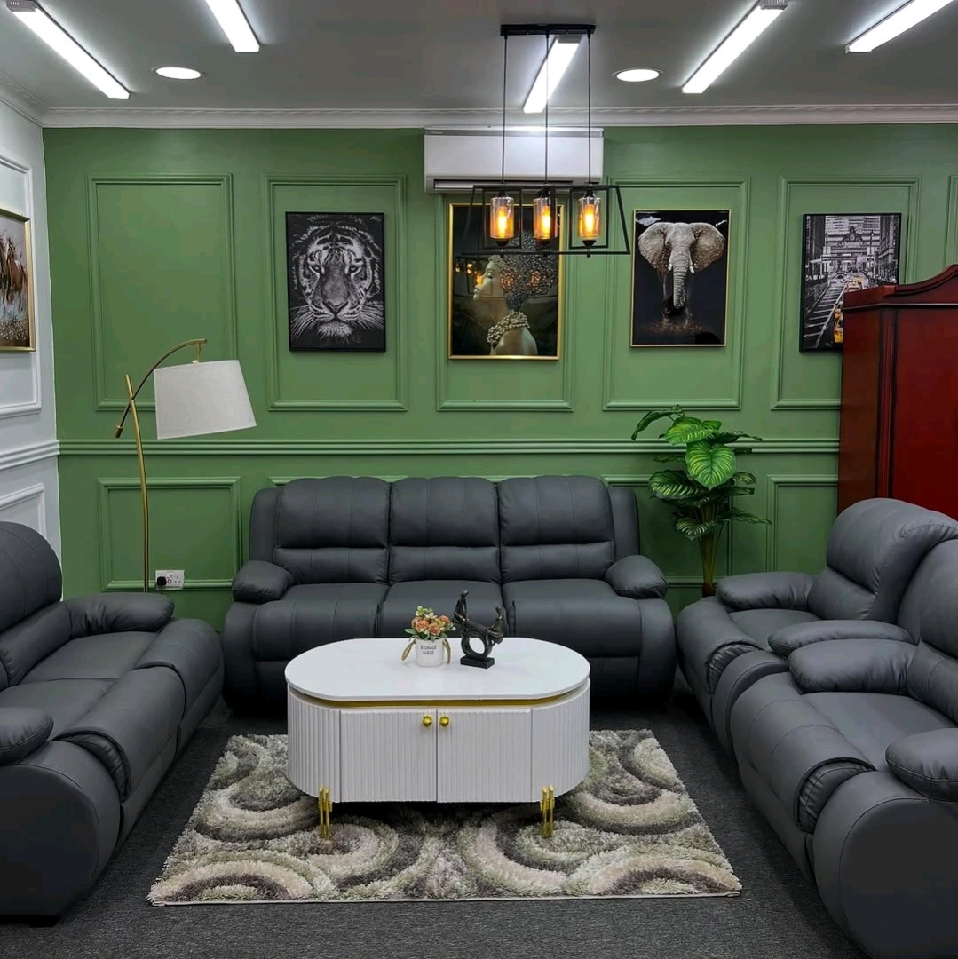 Black Leather Sofa Set thumbnail 5