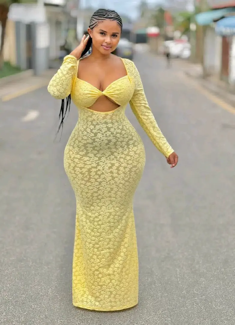 Long Form-Fitting Dresses with Cutout Bust thumbnail 3