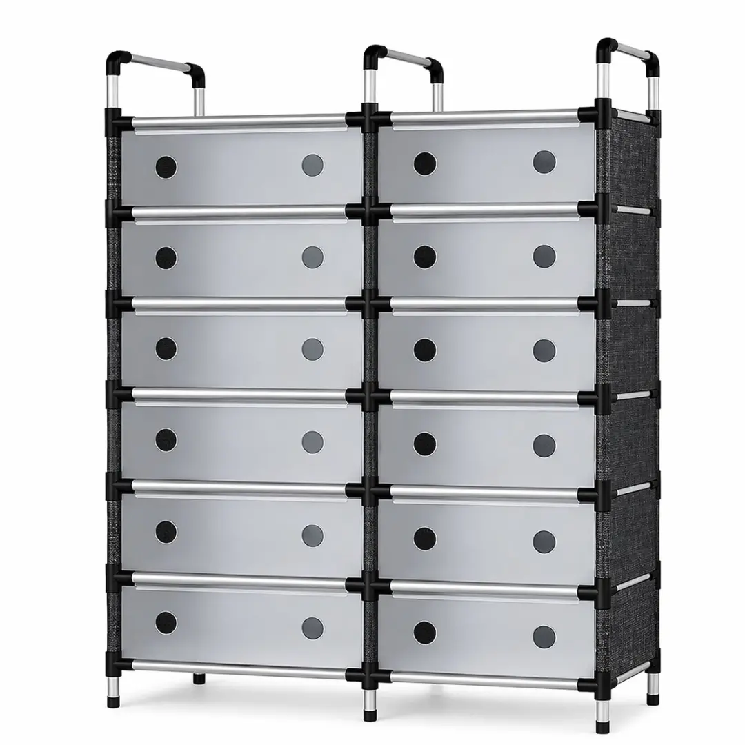 7-Layer Double Row Shoe Rack