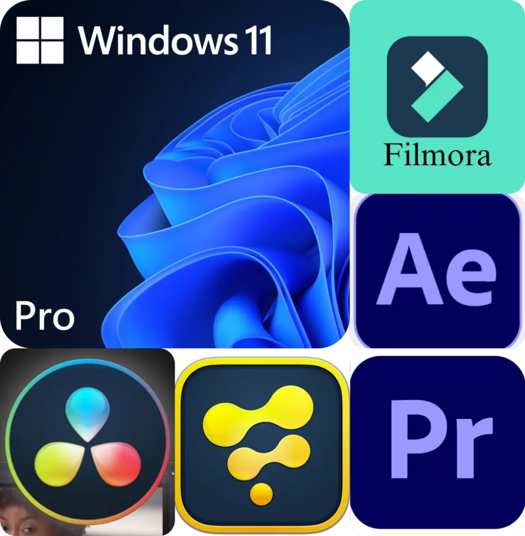 Windows 11 Pro & Video Editing Softwares Installation