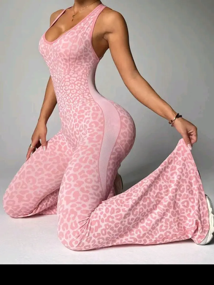 Women's Leopard Print Flared Jumpsuit thumbnail 8