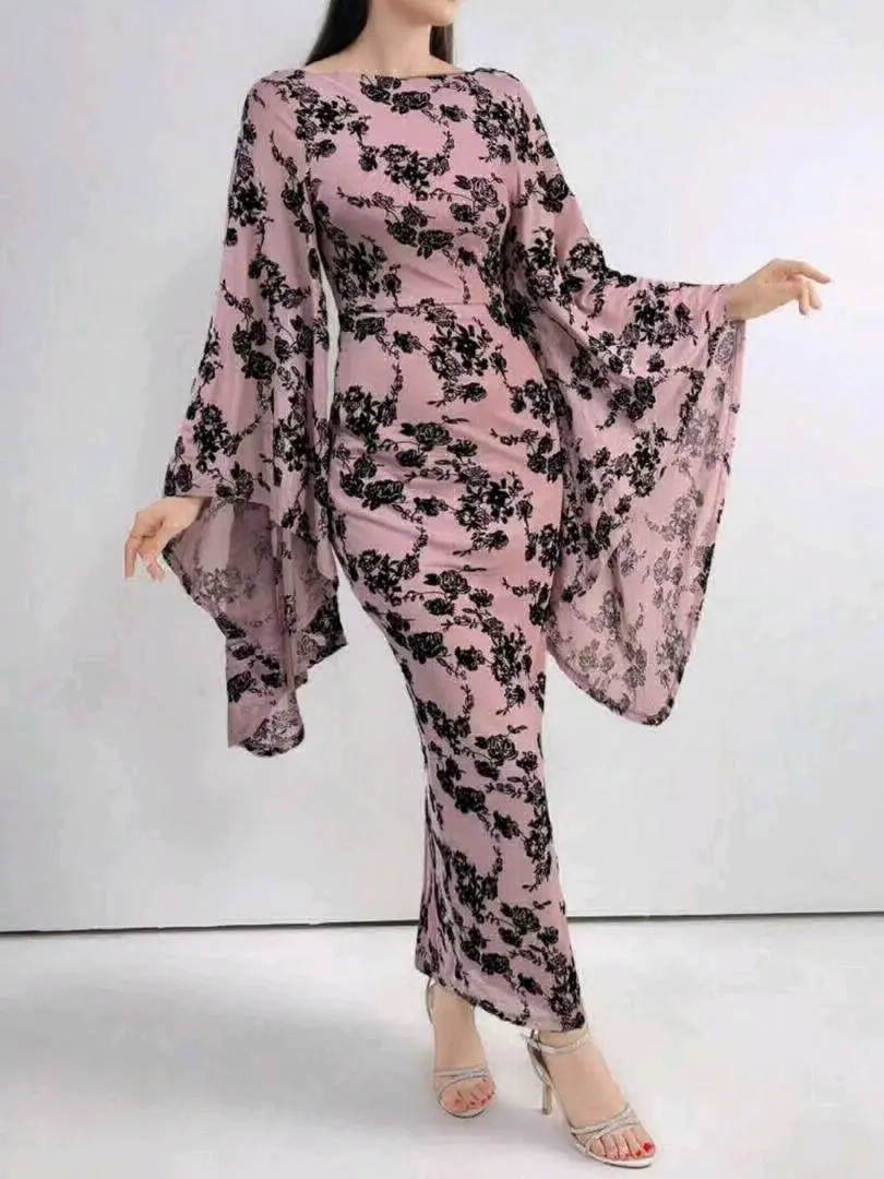Pencil Dress Maua Mikono Mipana