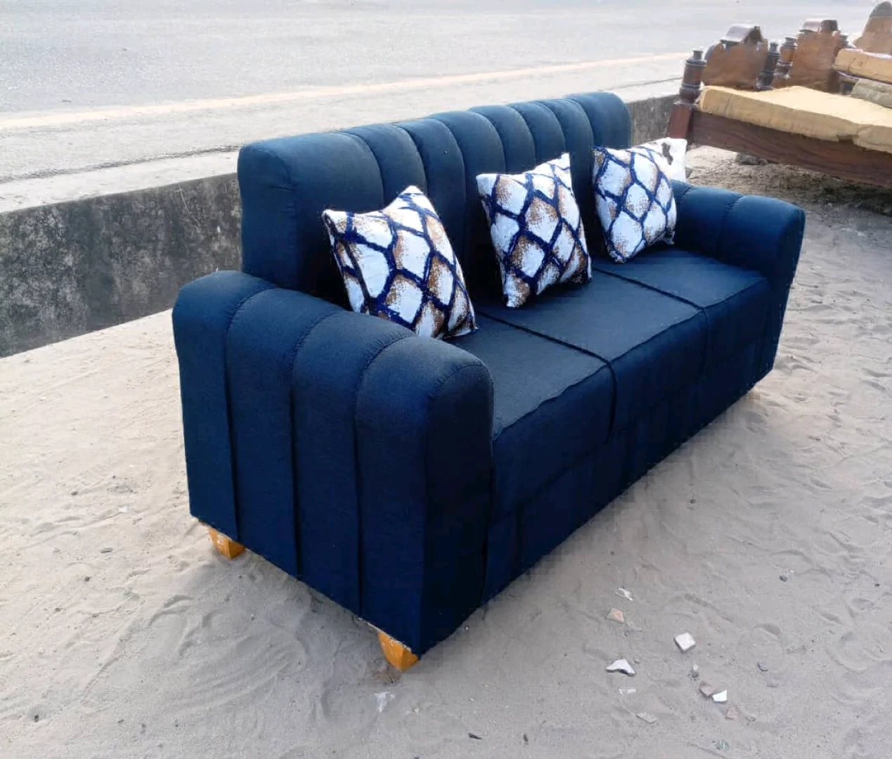 New Two-Seater Brown Sofa thumbnail 7