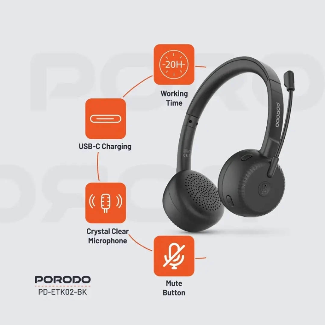 Porodo Office Wireless Headset thumbnail 2