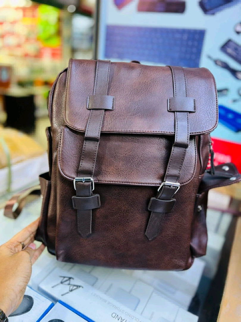 New Pure Leather Laptop and Camera Backpack thumbnail 3