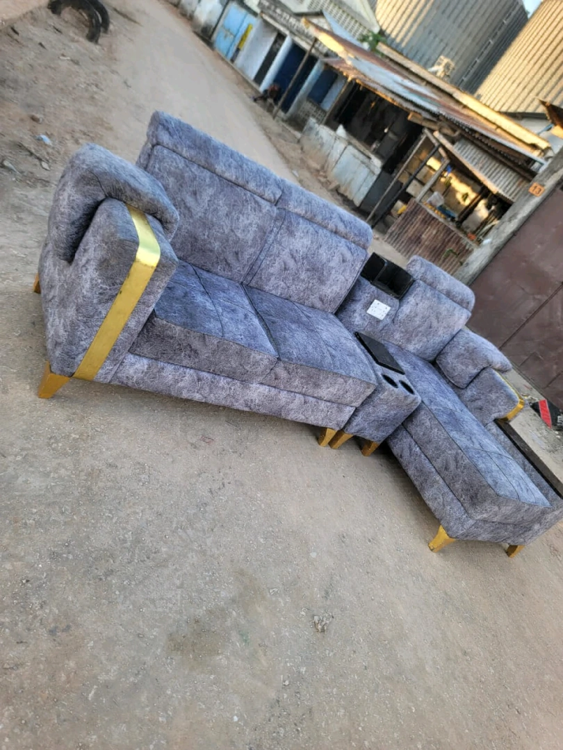 Sofa ya Kisasa L-shape Spring Fiber thumbnail 5