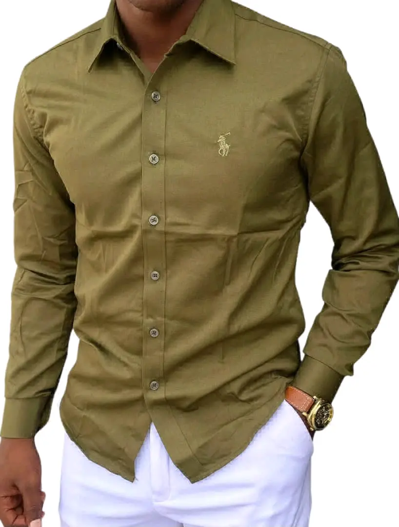 Mens Long Sleeve Plain Shirt