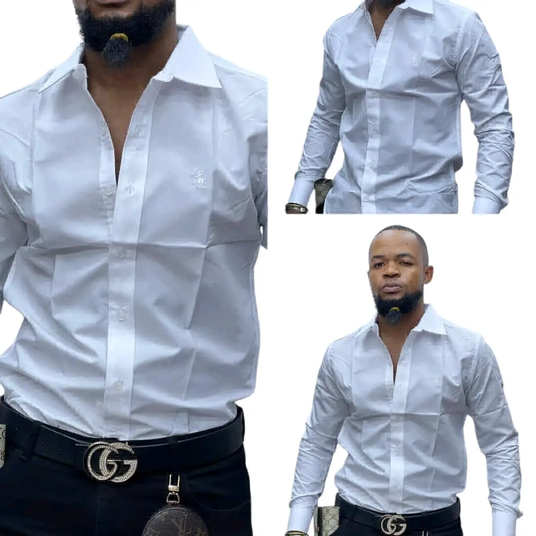 Mens Long Sleeve Plain Shirt thumbnail 5