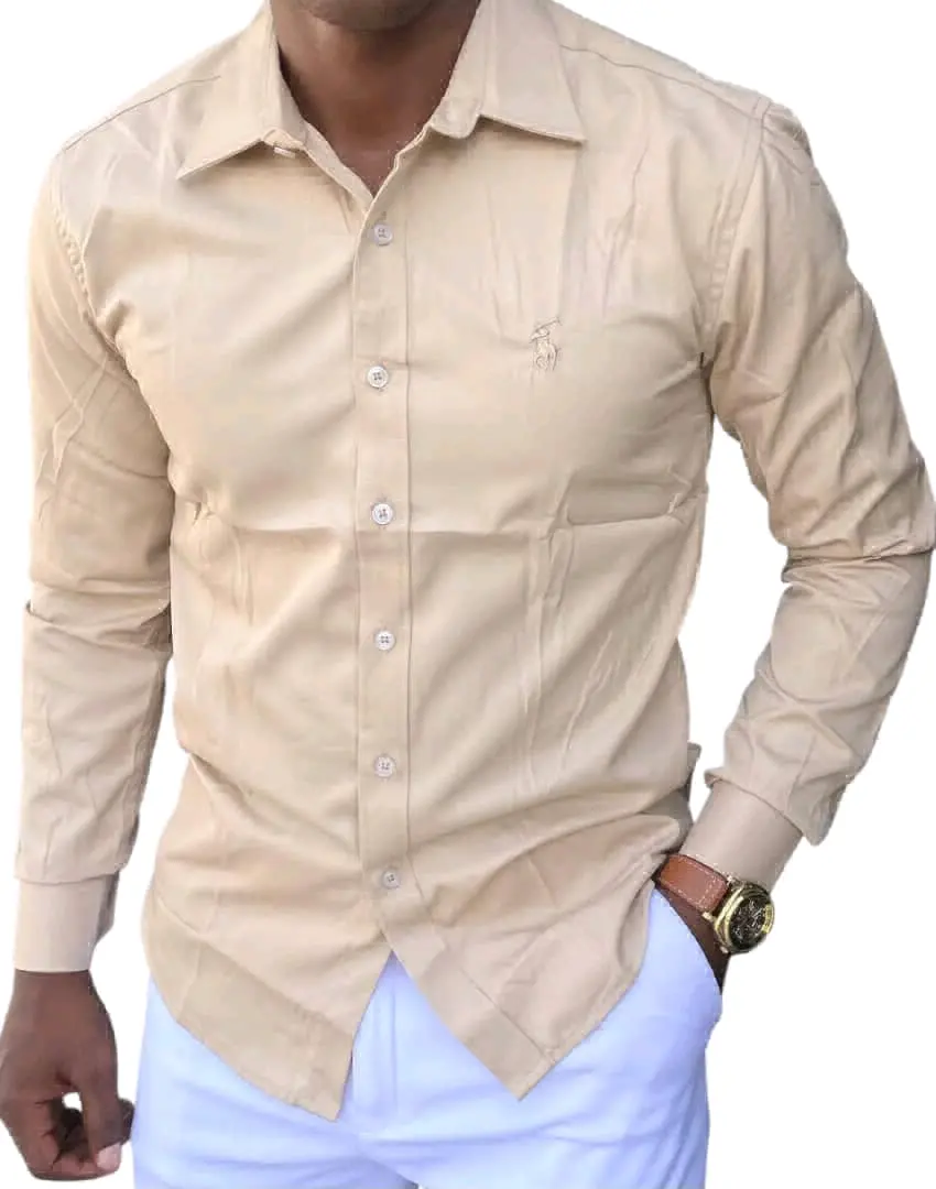 Mens Long Sleeve Plain Shirt thumbnail 7