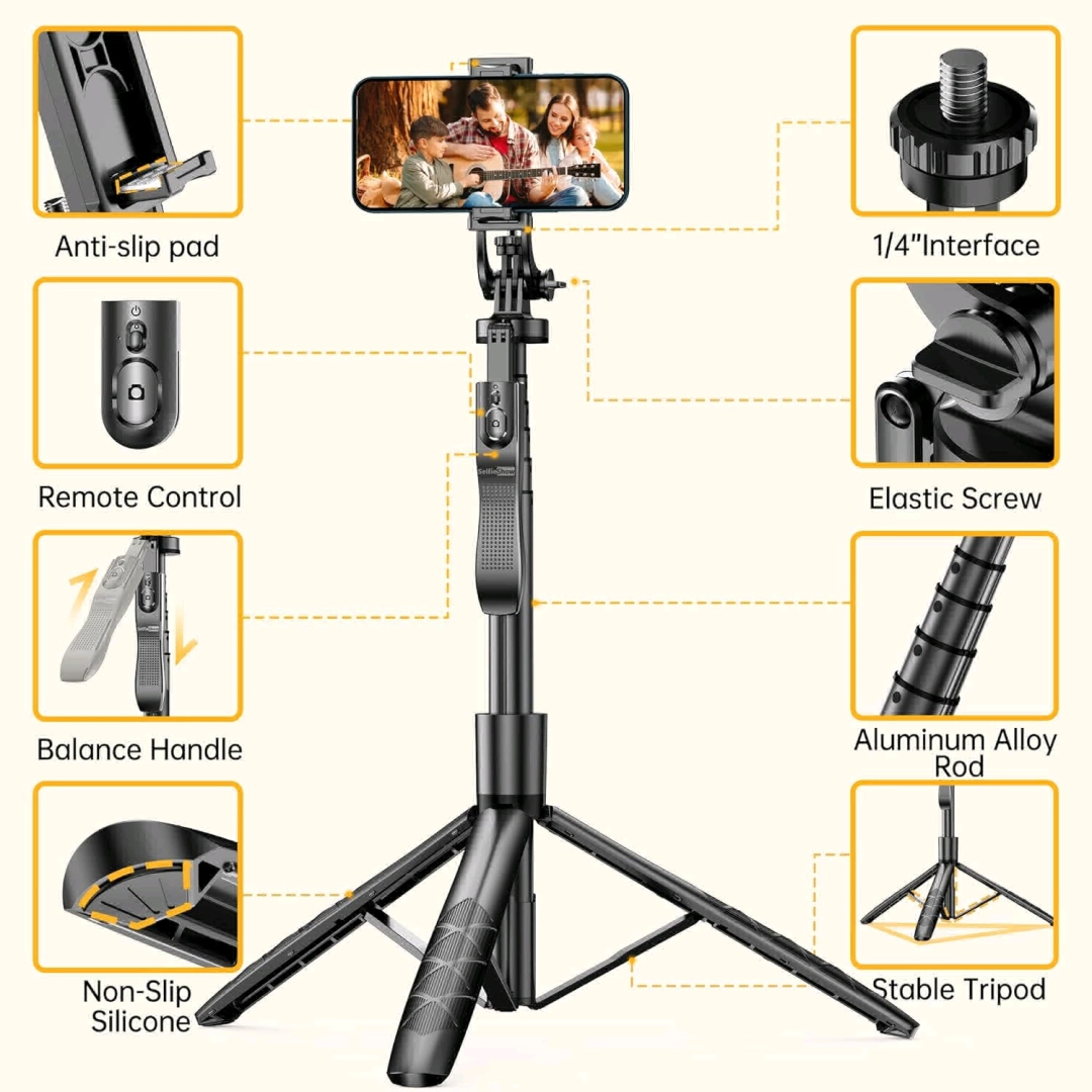 L16 LONG Selfie Stick Tripod with Bluetooth Remote thumbnail 3