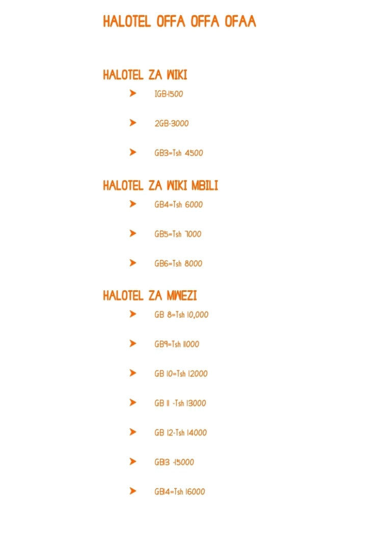 Vifurushi vya Data Nafuu vya HALOTEL (DATA NAFUU EXPRESS)