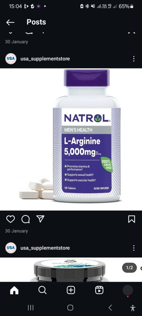 Natrol L-Arginine 5,000mg Men's Health Supplement