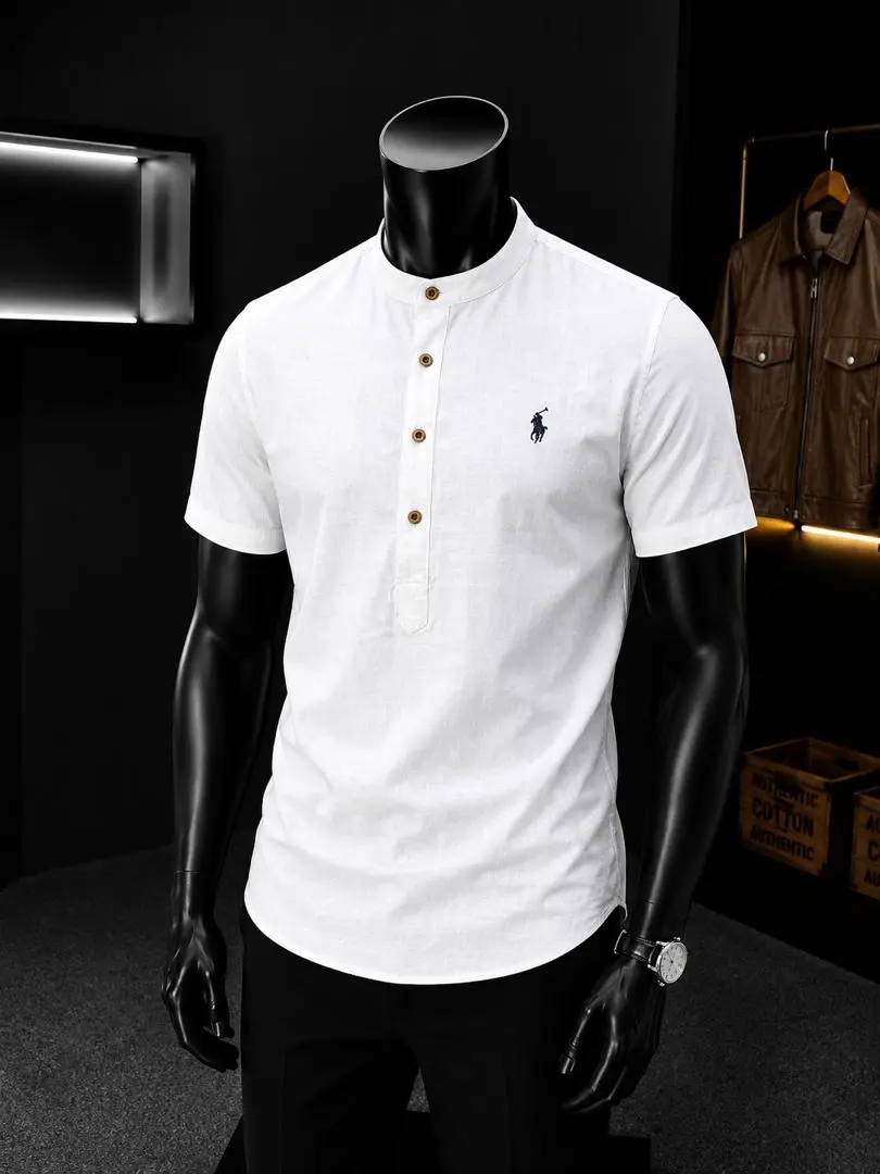 Men's Linen Chinese Collar Shirts