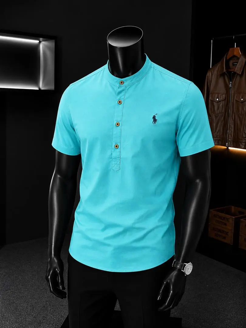 Men's Linen Chinese Collar Shirts thumbnail 2