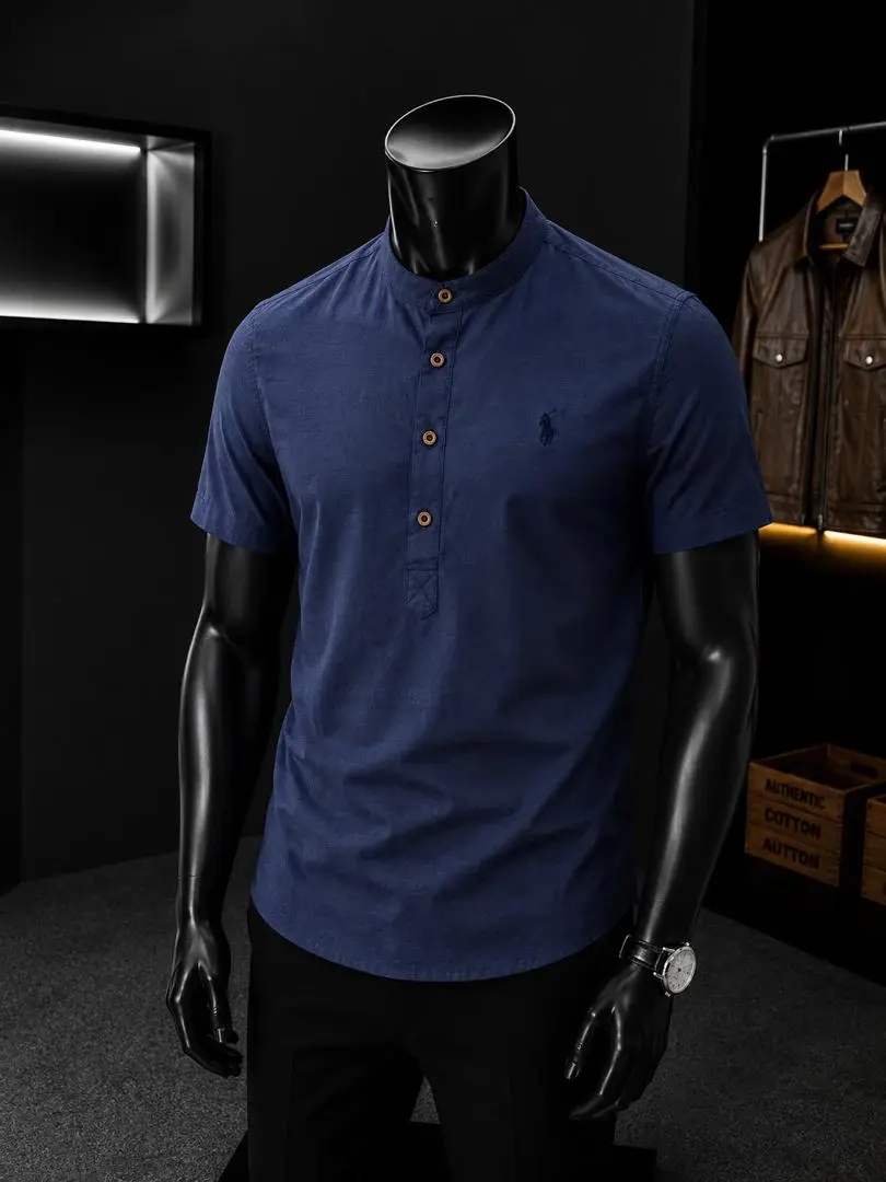 Men's Linen Chinese Collar Shirts thumbnail 5