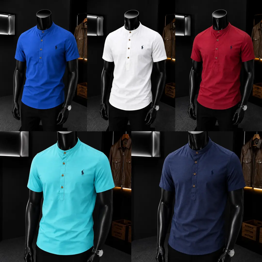 Men's Linen Chinese Collar Shirts thumbnail 7
