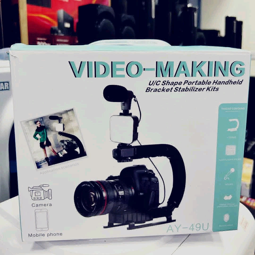 AY-49U Video Making Kit Stabilizer LED Mic