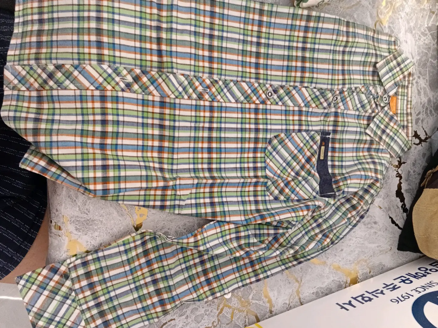 New Kids' Plaid Button-Down Shirt - Imported thumbnail 2